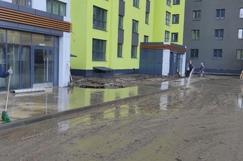 В Курске пришлось устранять последствия ливня с градом