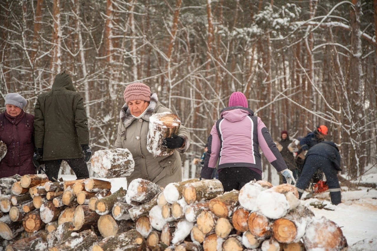 Куряне приняли участие в заготовке дров для нужд СВО