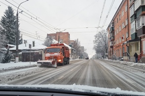 Курск накрыло снегопадом