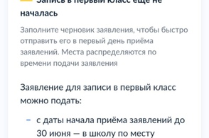На &laquo;Госуслугах&raquo; открыта форма заявления на запись в первый класс