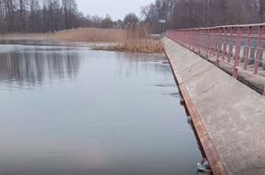В Курской области из-за подъема воды в реке подтопило мост