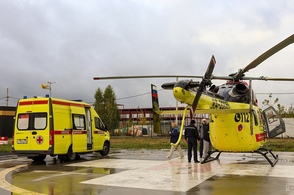 Курские медики доставили в Москву ребенка на вертолете