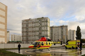 Курский вертолет санитарной авиации доставил годовалого ребенка с ожогами в Нижний Новгород
