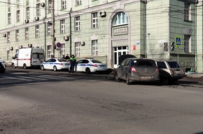 В Курске образовался затор на дороге из-за ДТП