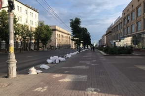 В Курске места для обещанной посадки деревьев укладывают плиткой