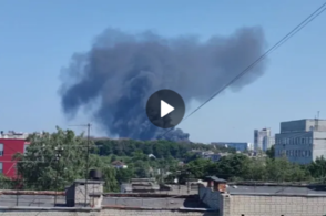 В Курске в районе проспекта Победы сильный пожар