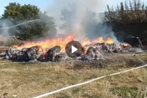 В Обоянском районе неизвестные подожгли стог сена