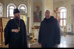 Глава Курской области посетил на Крещение несколько святынь
