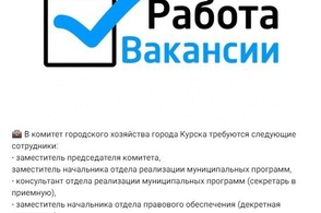 В Курске кандидатов на должность зампредседателя комитета городского хозяйства и его замов ищут через соцсети