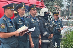 Курские спасатели участвовали в пожарно-тактических учениях