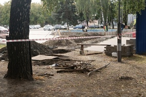 В Курске начали реконструкцию фонтана в парке имени Рокоссовского