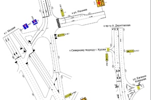 В Курске временно перекроют дорогу на пересечении Северного подхода к Курску и улицы Никитина