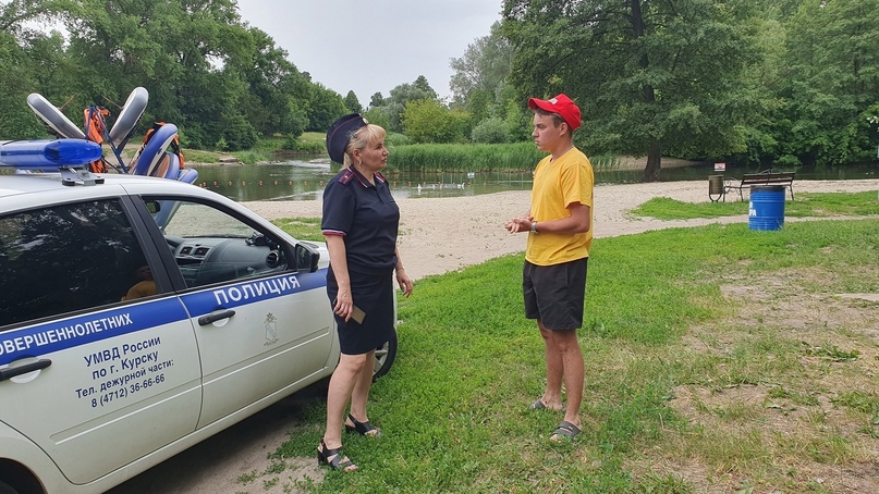 В Курске полицейские проверили места отдыха детей у водных объектов