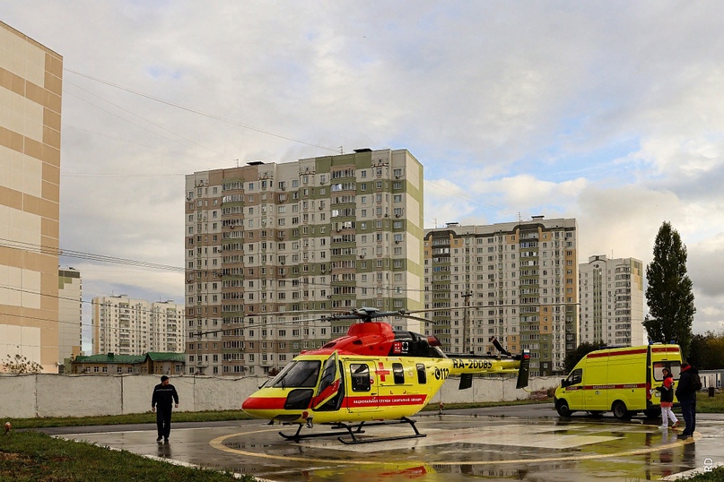 Курский вертолет санитарной авиации доставил годовалого ребенка с ожогами в Нижний Новгород