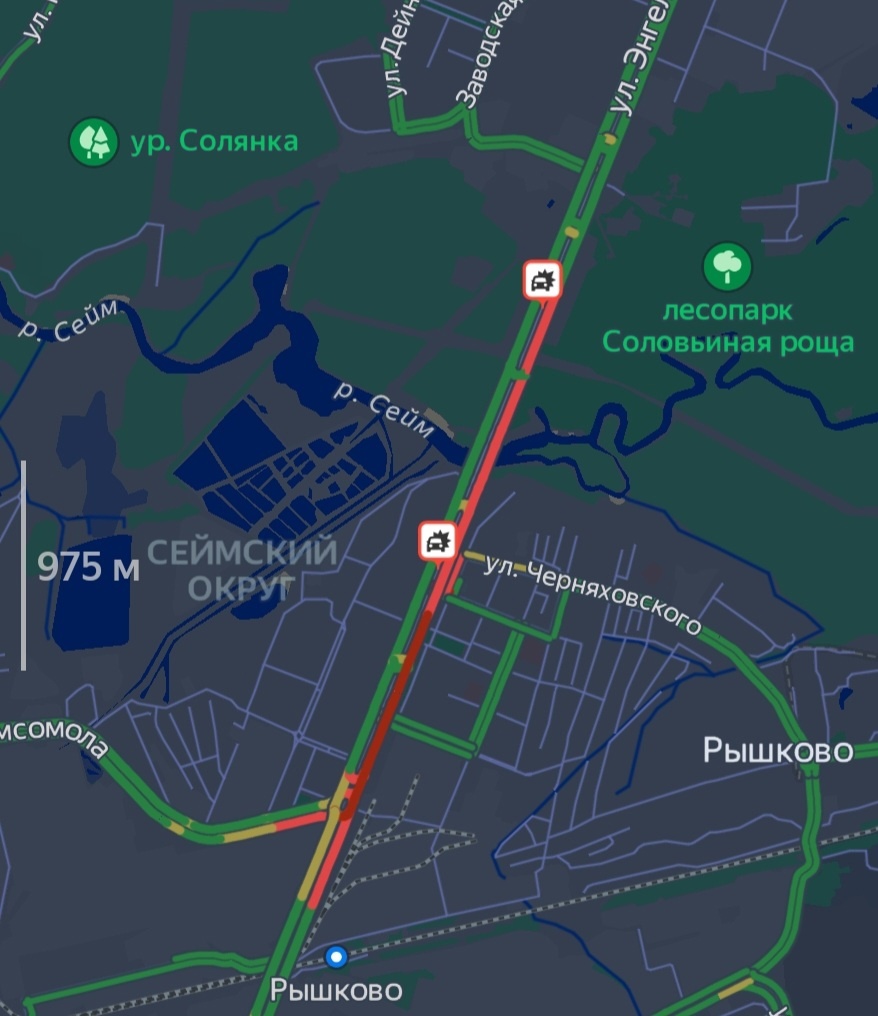 В Курске на проспекте Кулакова в сторону центра большая пробка