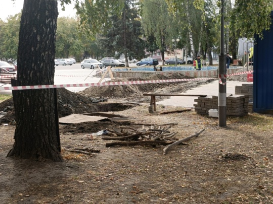 В Курске начали реконструкцию фонтана в парке имени Рокоссовского